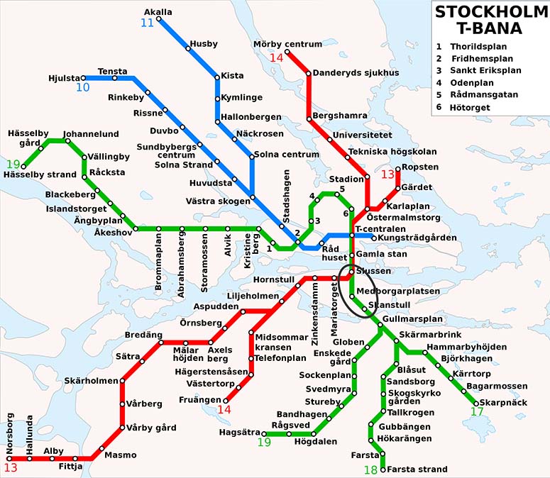 Linjekarta ver Stockholms tunnelbana.