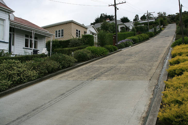 Vrldens brantaste vg Baldwin Street i Nya Zeeland.