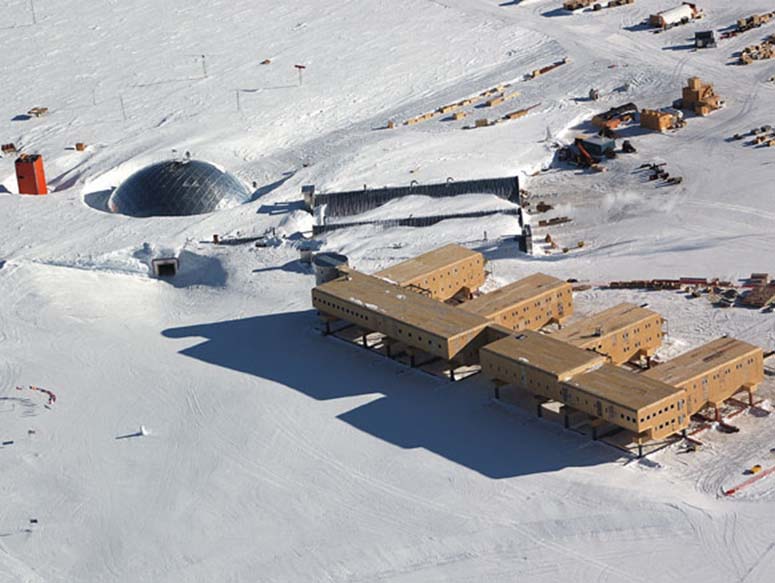 Amundsen-Scott-basen p Sydpolen, vrldens sydligaste permanent bebodda plats