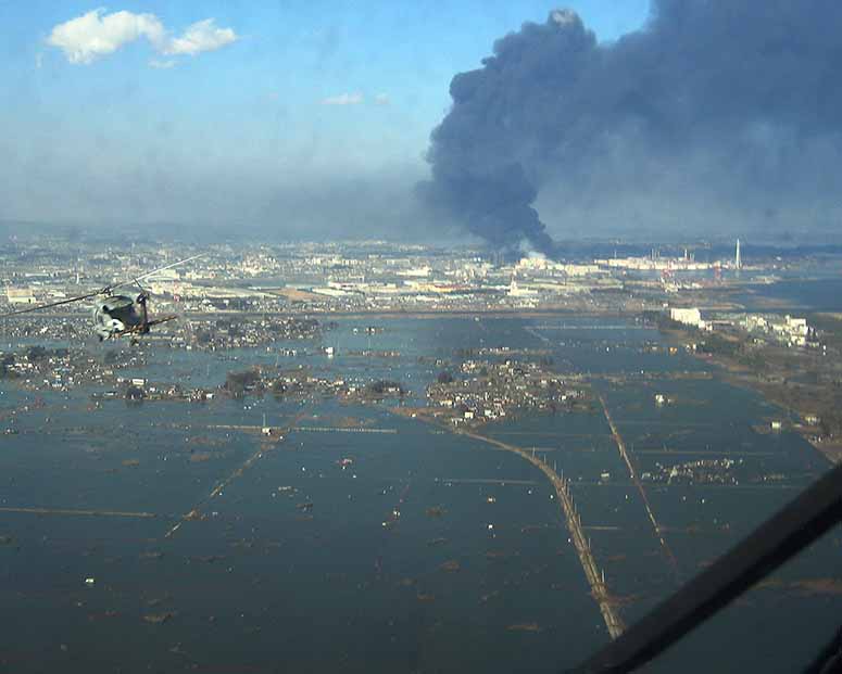 Staden Sendai, Japan efter jordbvningen och tsunamin 2011
